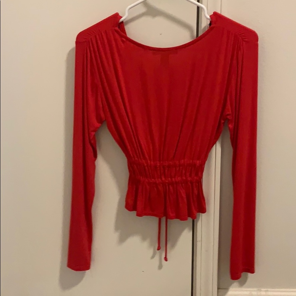 Red tie-front top - Picture 2 of 2